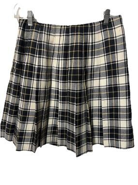 70s 80s Ann Freedberg VTG Pleated Wool Skirt Sz 6 Tartan Lined Preppy Collegiate